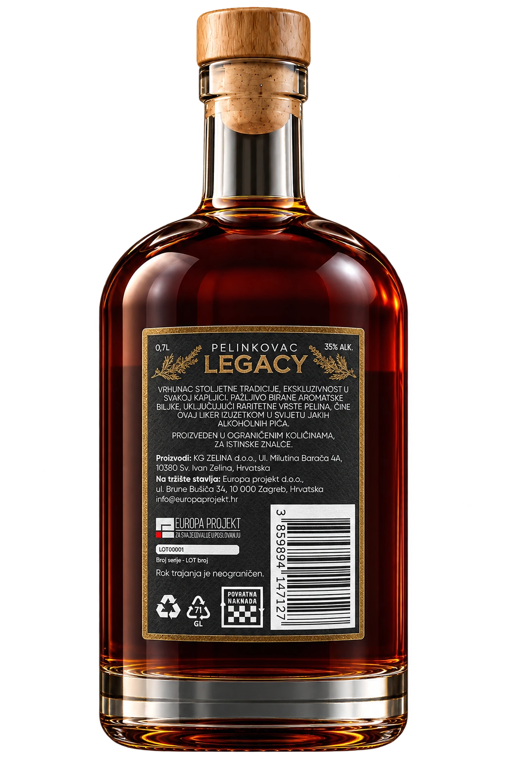 Stražnja strana Legacy Pelinkovca